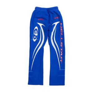 Blue Hellstar Sports Sweatpants with White Design