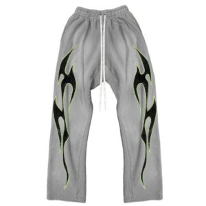 Buy Premium Quality Hellstar Studios Flame Sweatpants Grey 40% Off