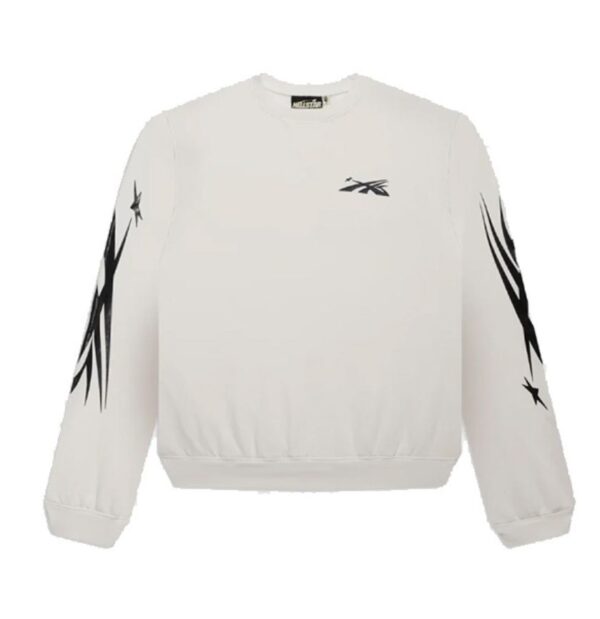 Buy Premium Quality Hellstar Studios White Crewneck Sweatshirt at 40% Sale